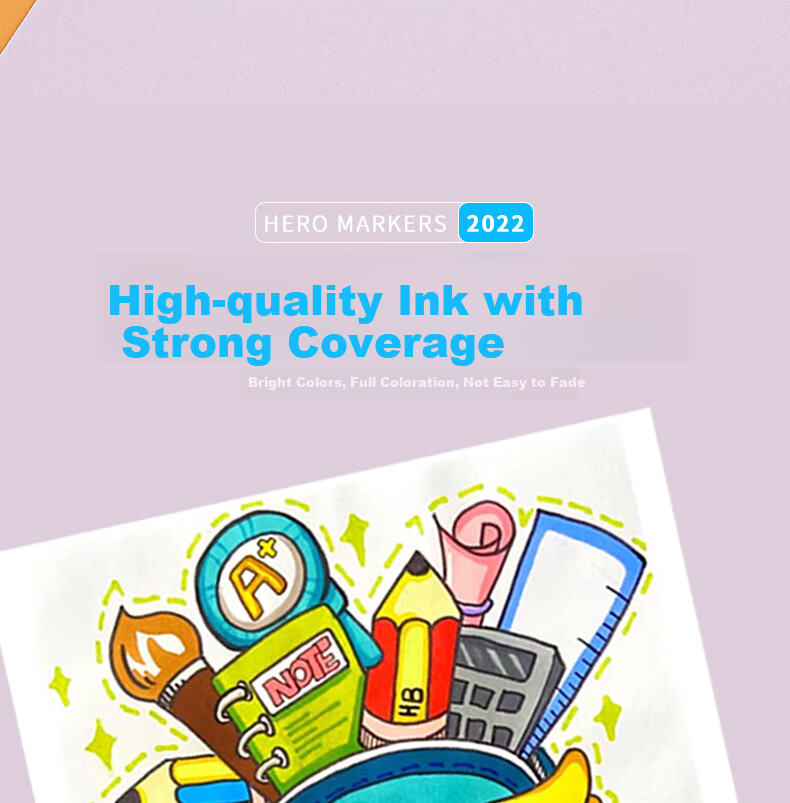 HERO Acrylic Markers, 2011 Water-Based Student Art Drawing Hand-Drawn Watercolor Pens, 36 Colors of Watercolor Pens for Art Educatio 7