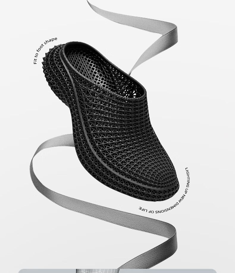 CABBEEN Men's Summer Slippers Hollow 3D Printed Thick Soft Elastic Home and Outdoor Dual-Purpose Gray White Sandals 7