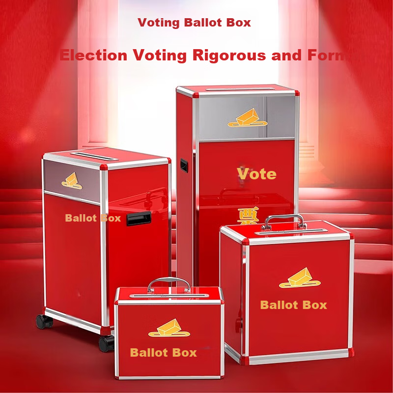 Jinlongxing Party Member Meeting Company KT Election Voting Box, Aluminum Alloy Small High-End Aluminum Voting Box, Ballot Box, Collection Box, Election Box, Voting Box, Red, B091