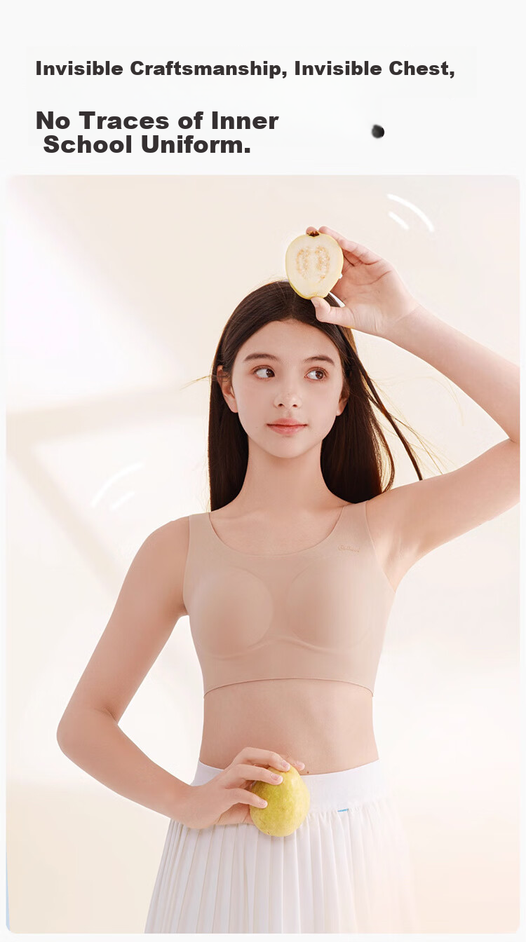 GRACEWELL Girls' Foundation Liquid Bra for Children And Teenagers, Invisible Non-See Through Bra for Puberty, for Middle And High School Students Aged 9-18 XL 8
