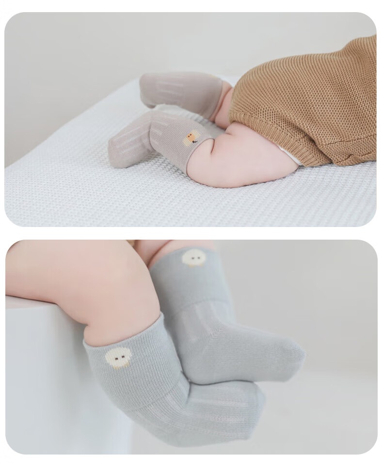 Aibaoshi Baby Socks, Spring And Autumn Newborn Socks, Mid-Calf Cotton Socks for Infants, Children's Socks And Foot Covers, 4 Pairs, Size S, S398 9
