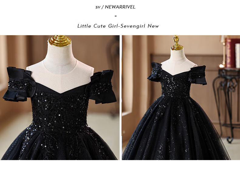 LUOBOBEIBEI Princess Dress Girls Puffy Tulle Dress Children's Formal Wedding Dress Little Girl Piano Performance Dress Red 120 6