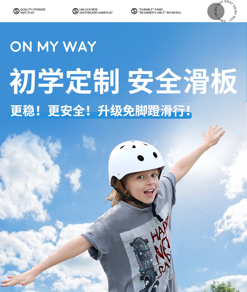 SWAY Land Surfing Professional Skateboard Four-Wheel Adult Fish Board No-Push Street Cruiser Commuter Children's Beginner Road Surfing Board 1
