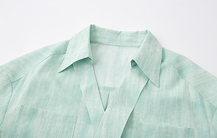 Dme [Art Student Outfit] Summer Artistic Gradient Lapel Shirt, Loose Comfortable Blouse, Women's Top 12