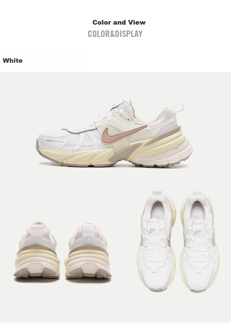 NIKE Women's Casual Shoes, V2K RUN Sneakers, FD0736-112 White And Pink, Size 36 2