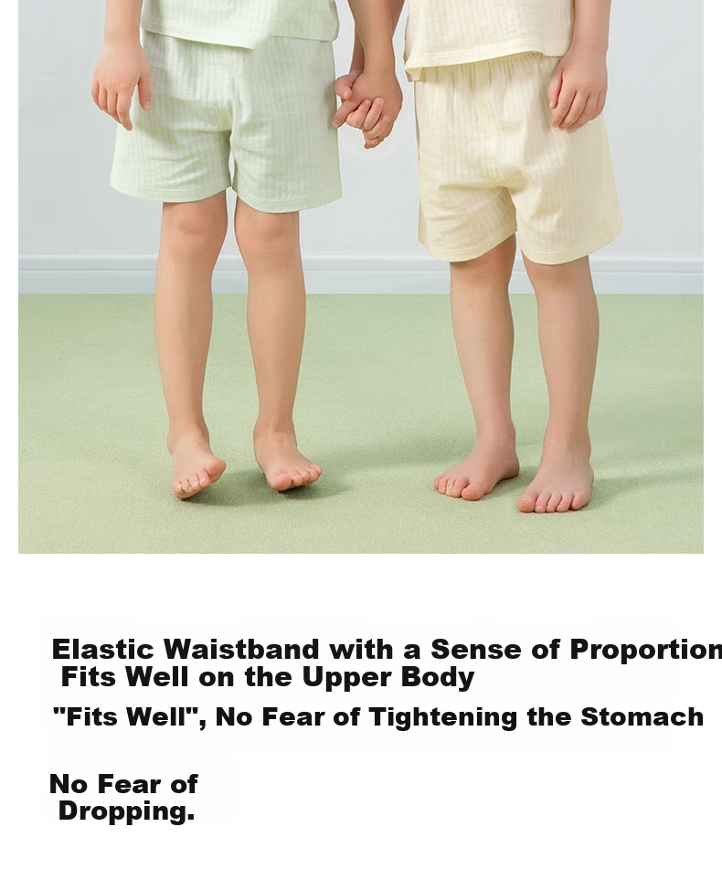 Beitaisi Children's Pajama Set, Summer New Style, Home Wear for Boys And Girls, Short-Sleeved Pure Cotton Loungewear, Cool And Breathable 14