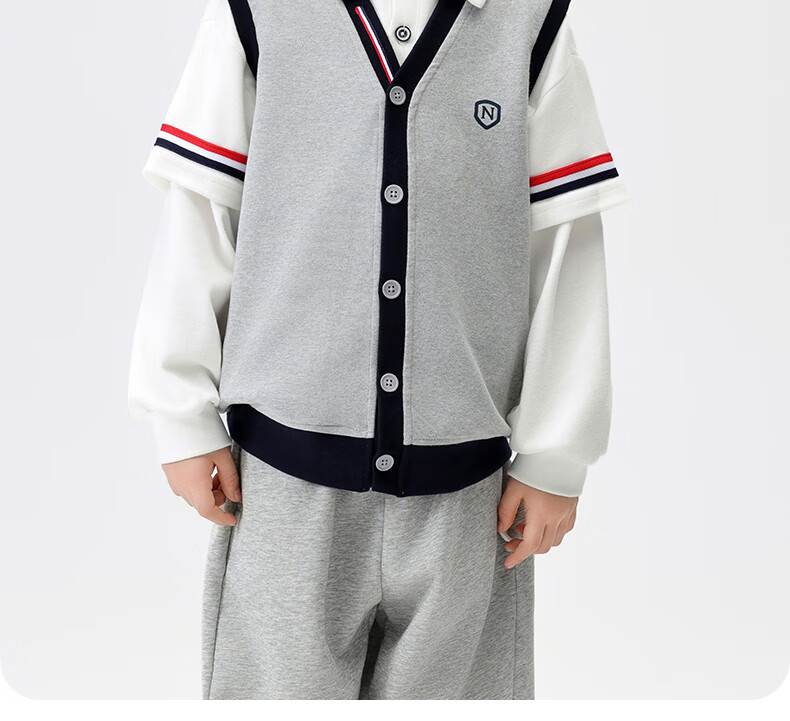 Nubiwow Boys' Spring Vest Outerwear Children's Waistcoat Big Kids Spring Vest British Style Fashionable Boys' Sleeveless Jacket 6