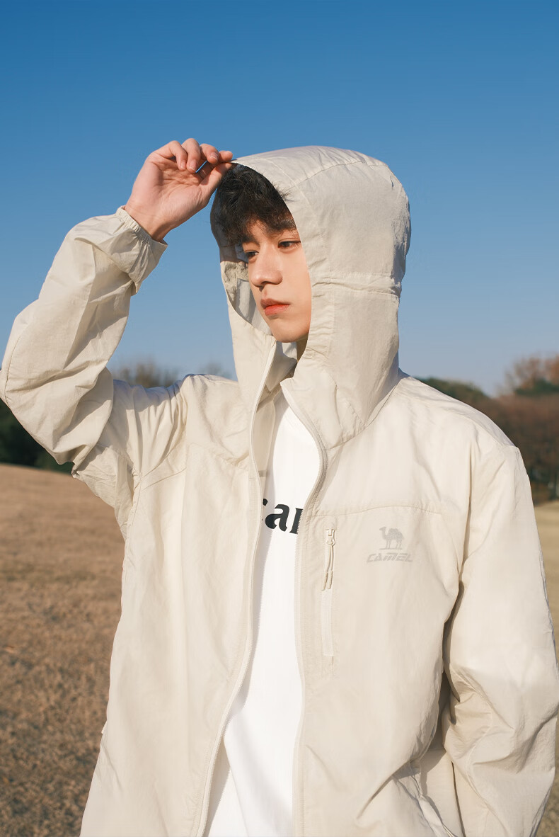 CAMEL [Xueshan Shell] Summer Sun Protection Clothing for Men And Women, Outdoor Sports Wear, Ice-Cool Loose Hooded New Lightweight Jacket 11