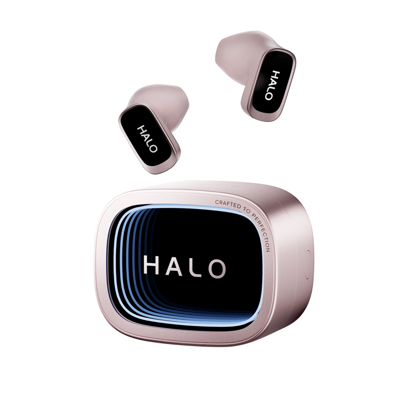 Edifier Halo Buds Semi-In-Ear Trendy Bluetooth Earphones Cyber Abyss Lighting Bluetooth 6.0 41H Long Battery Life Compatible with Apple Huawei Xiaomi Sakura Pink