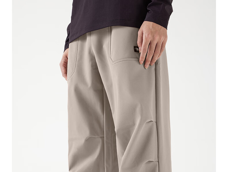CAMEL Women's Softshell Outdoor Pants Spring Autumn Fleece-Lined Wide-Leg Water-Repellent Lightweight Work Pants 27