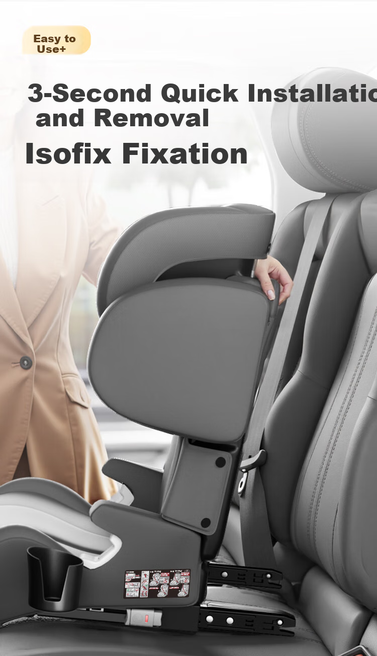 JD Original Child Safety Car Seat for Ages 3-12, Height-Increasing Pad, I-Size Simulation ADAC Growth Cabin, Mo La 8