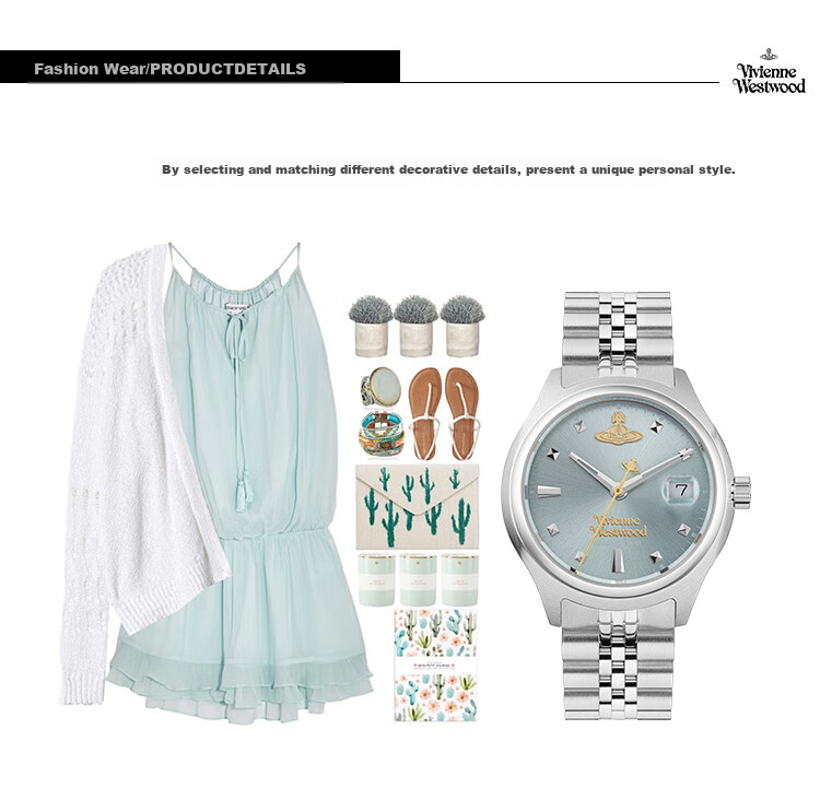 Vivienne Westwood Ice Blue Ladies Watch with Date Display, Wristwatch Gift for Girlfriend on Valentine's Day VV311LBLSL 6