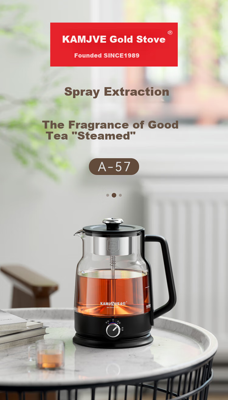 KAMJOVE Tea Kettle, Tea Infuser, Spray-Type Tea Maker, White Tea And Black Tea Steamer, All-In Tea Brewing Kettle, Tea Set 1