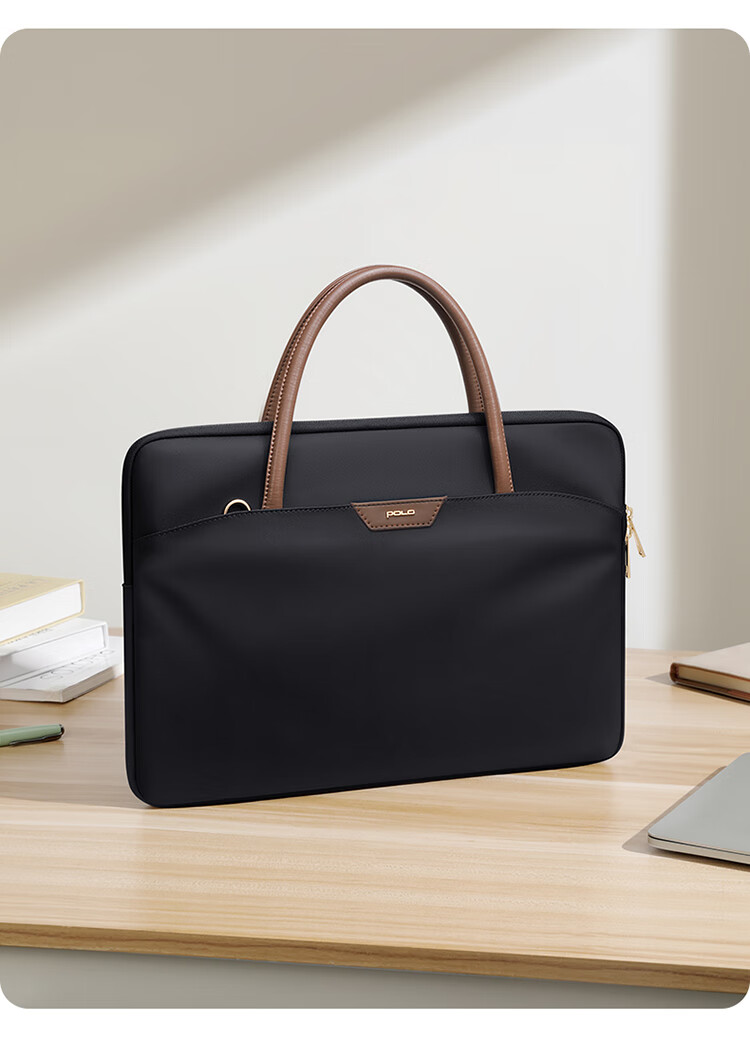 POLO Laptop Bag Briefcase for Women, Large Capacity Tote Bag, 14-Inch Notebook Handbag, Business Commute Shoulder Bag 7