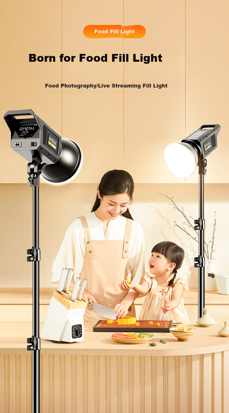 Jimantu Food Photography Light, Live Streaming Ingredients, Jewelry And Manicure Video Filming, LED Photography Light, Kitchen Soft Lighting 1