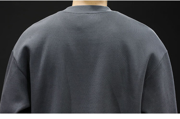 JEEP SPIRIT Heavyweight Crewneck Sweatshirt Men Spring Trendy Brand Printed Plus Size Long Sleeve Shirt Dark Gray 2XL 12