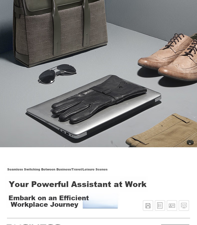 BVP Men's Briefcase, Business Casual Handbag, Fashionable Horizontal Style Men's Bag, Large Capacity Laptop Bag, Birthday Gift 14