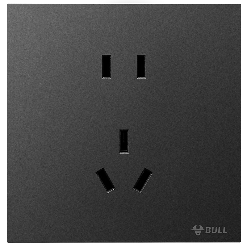BULL Switch Socket G57 Butterfly Ultra-thin Switch 10A Five-hole Panel 10-piece Set G57Z223 Ink Cloud Gray