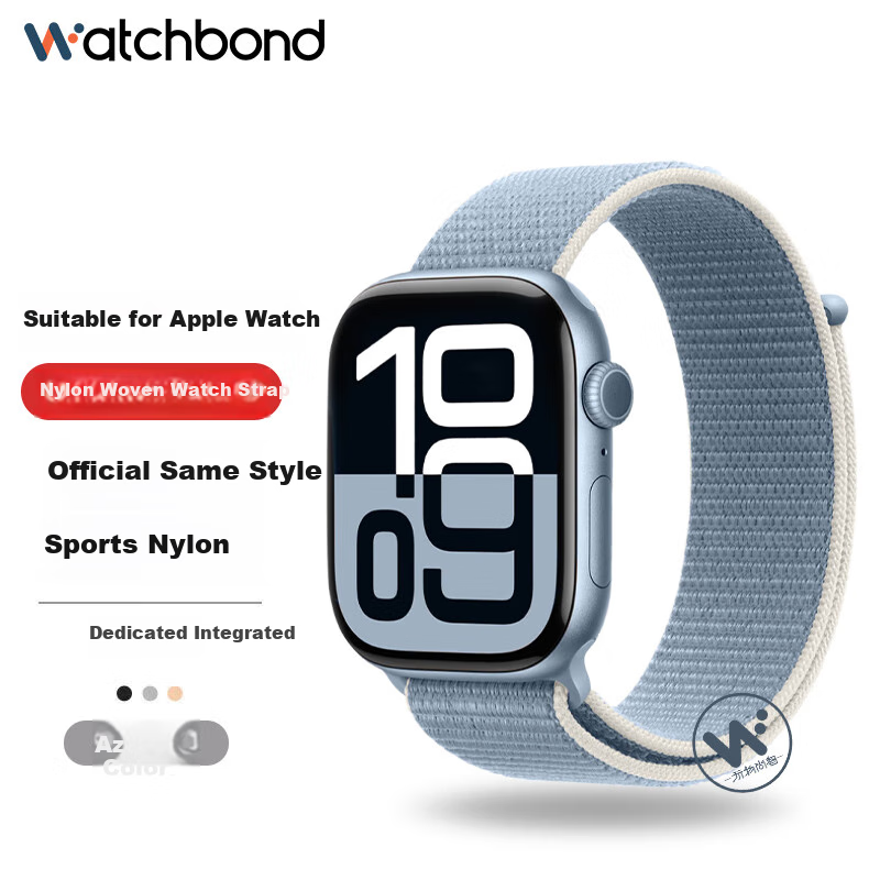 Watchbond Nylon Loop Bracelet for Apple Watch Series 12, Compatible with IWatch S11/S10/S9/8/7/6/SE3, Women's Woven Smart Sports Strap