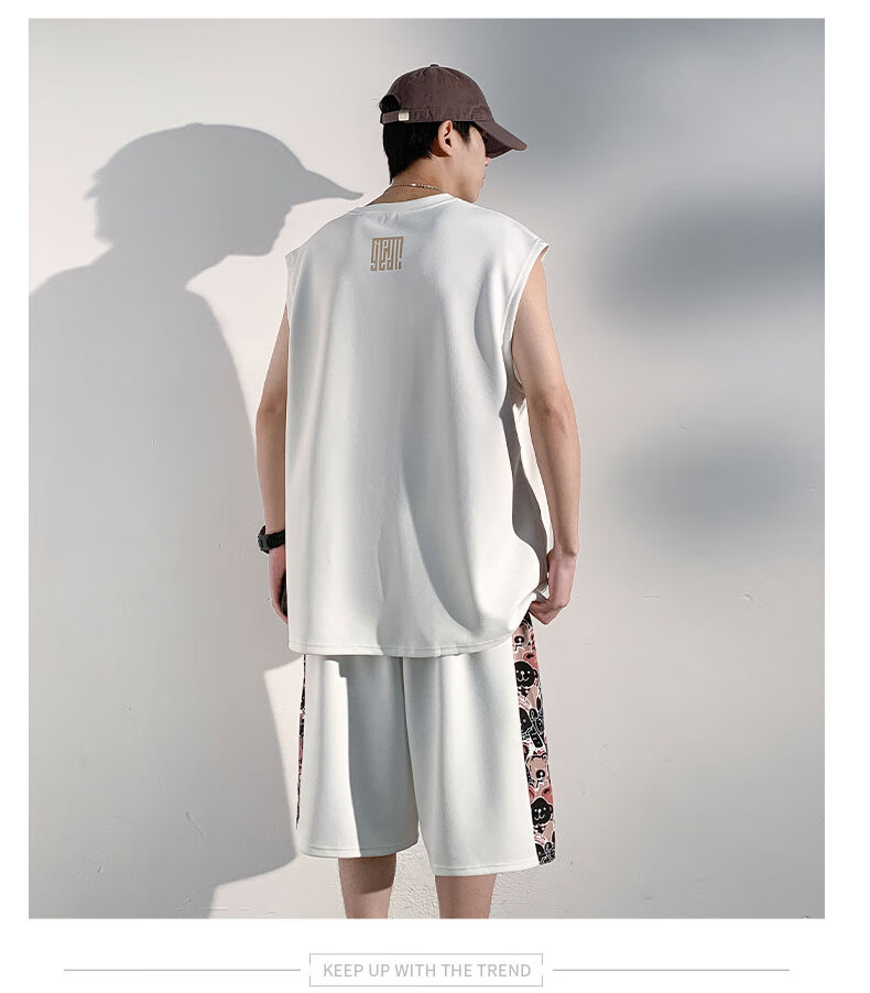 POUM American Style Ice Silk Quick-Dry Men's Sleeveless Vest Summer Sports Outerwear F25812 Black 2XL 10