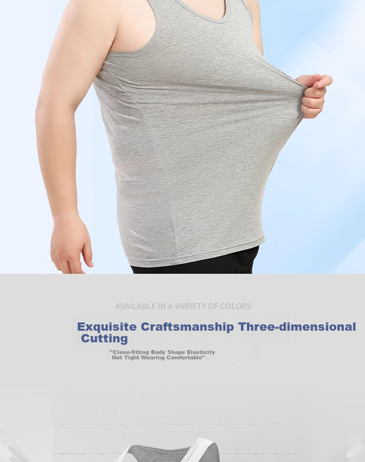Hengyuanxiang [100% Pure Cotton] Men's Tank Top, Autumn Season, Middle-Aged And Elderly, Large Size, Loose Fit, Antibacterial, Sweat-Absorbing, Sports Undershirt for Me 6