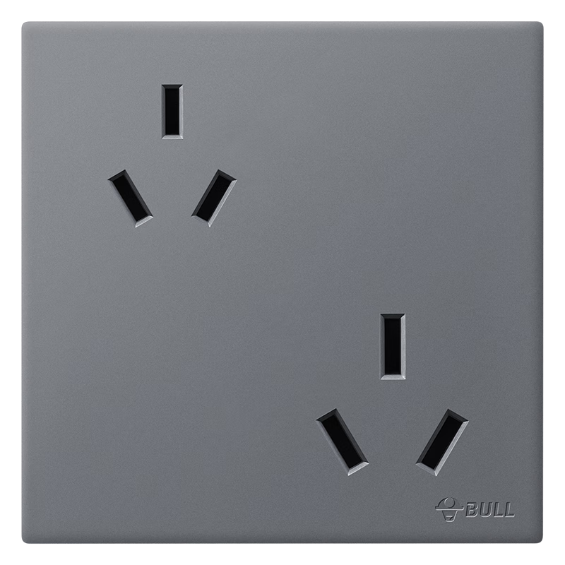 BULL G60 Series 6-Socket 10A+16A Ultra-Thin Wall Switch Socket Panel G60Z234 Phantom Gray