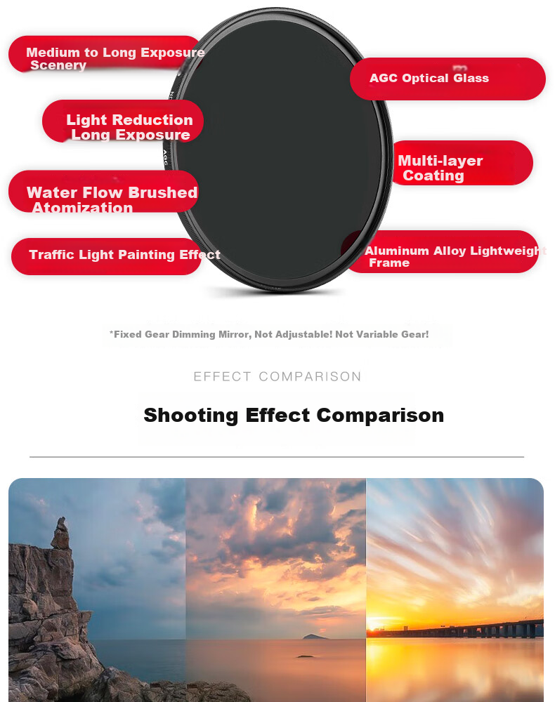 Kase Landscape Filter Set: CPL Polarizing Filter + ND1000 Neutral Density Filter + GND0.9 Graduated Filter, Travel And Landscape Photography Kit for Sunrises And Sunsets, 82mm 9