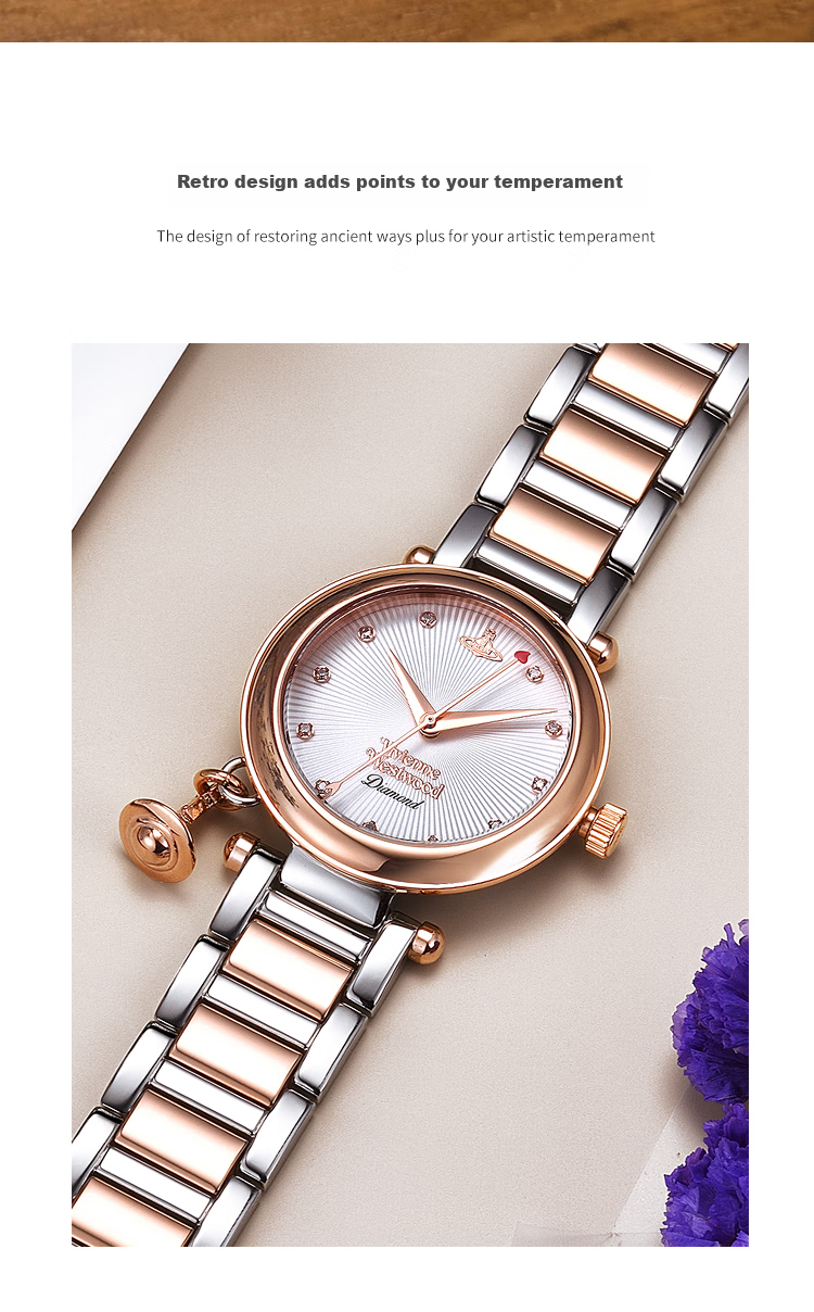 Vivienne Westwood, Luxury Real Diamond Women's Watch, Gift for Girlfriend on Valentine's Day, VV006SLRS 10