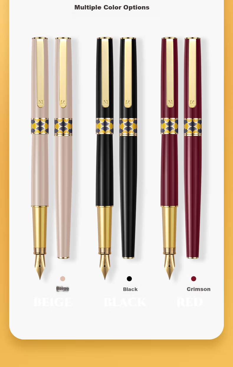 MONTAGUT [Best-Selling Product] Fountain Pen Writing Practice Ink, Brooch Gift Box Set, High-End Exquisite, Home Committee Procurement, Gift for Teachers, BAGLIE Series Black Liya 11