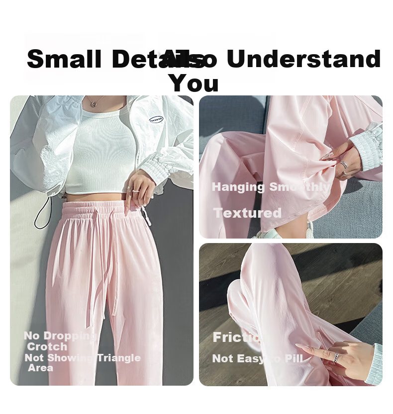MJ STYLE Women's Ice Cool Flared Wide-Leg Pants 2026 Summer Thin UV Protection High Waist Slimming Yoga Sports Trousers 12
