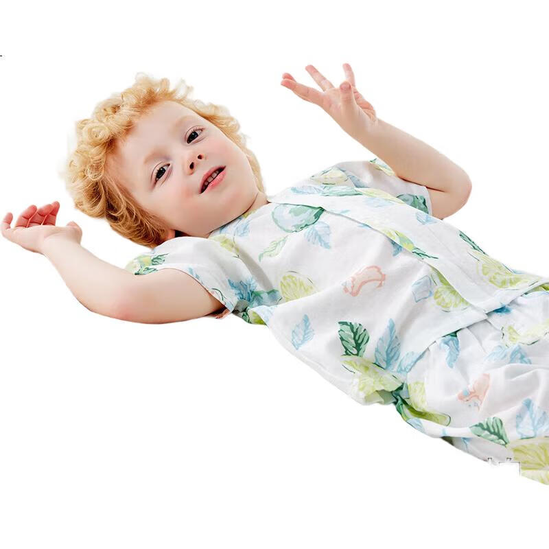 Beitaisi Children's Pajamas for Girls And Boys, Summer Thin Breathable Home Wear Set, Baby Parent-Child Short-Sleeve Sleepwear