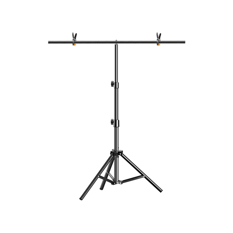 JIMANTU Photography Background Stand T-Frame Background Cloth Stand Live Streaming Green Screen Stand Portable Metal Adjustable Retractable Background Stand 2x2m