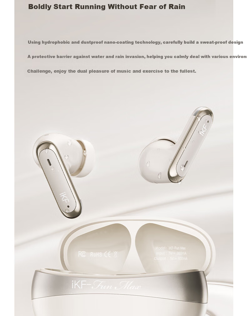 IKF C01 Clip-On Bluetooth Headphones, Wireless Open-Style Bone Conduction, Not In-Ear, for Running And Sports, AI Calling, Noise Reduction, Long Battery Life, Suitable for Huawei And Xiaomi, Midnight Black 24