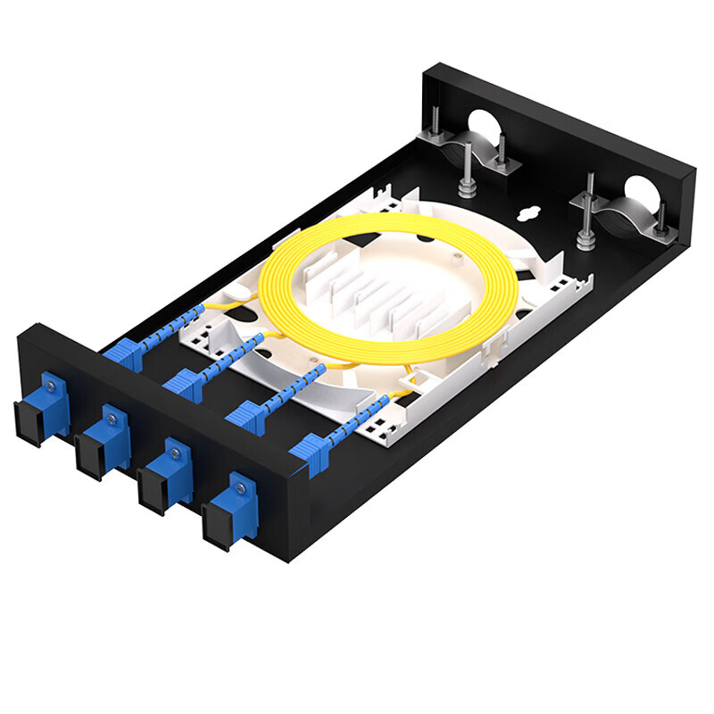 Hainai Fiber Optic Terminal Box Cable Splice Box 4-Port/4-Core SC Single-Mode 9/125 Fully Equipped Splice Desktop Wall-Mounted Telecom Grade Optical Terminal Box HN-GXH-4C