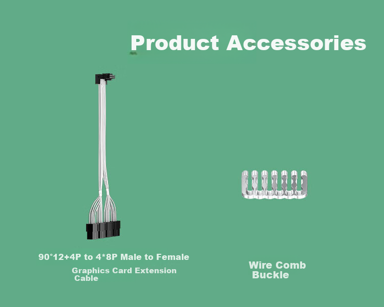 KELEPU 12VHPWR Graphics Card Power Extension Cable, 4X8pin to 16pin (12+4P), 90-Degree Elbow, 36cm, Supports 4090 Series [12+4P to 4*8P] 5