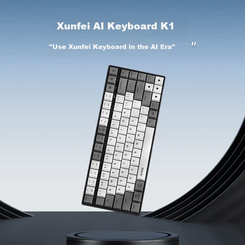 IFLYTEK AI Keyboard K1 with DeepSeek-R1 [Membrane Keyboard 84 Keys] Wireless Keyboard AI Writing Q&A Smart PPT Full Anti-Ghosting Three-Mode Connectio