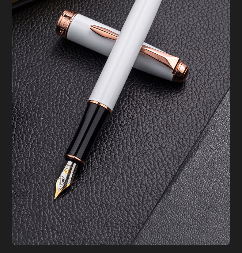 HERO Fountain Pen 850 Black Classic Business Adult Signature Pen Unisex Birthday Gift Iridium Ink Gift Box Set with F Nib 17