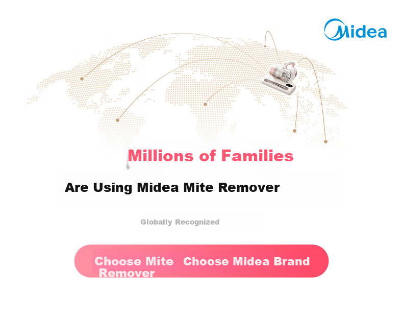 Midea Infrared Dust Mite Remover, Pet Hair Vacuum BC3 Max, High-Temperature Sterilization And Mite Removal, Bed Vacuum Cleaner All-In Machine for Dust And Mites 3