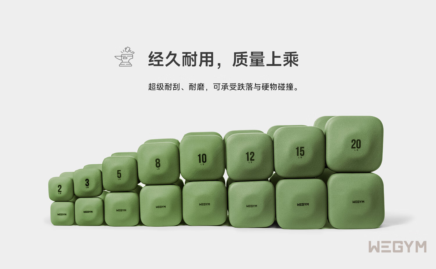 Wegym Plastic-Coated Dumbbells Fitness Equipment for Shaping And Home Use, Women's Small Dumbbells 2 Lbs Pair, Forest Gree 1
