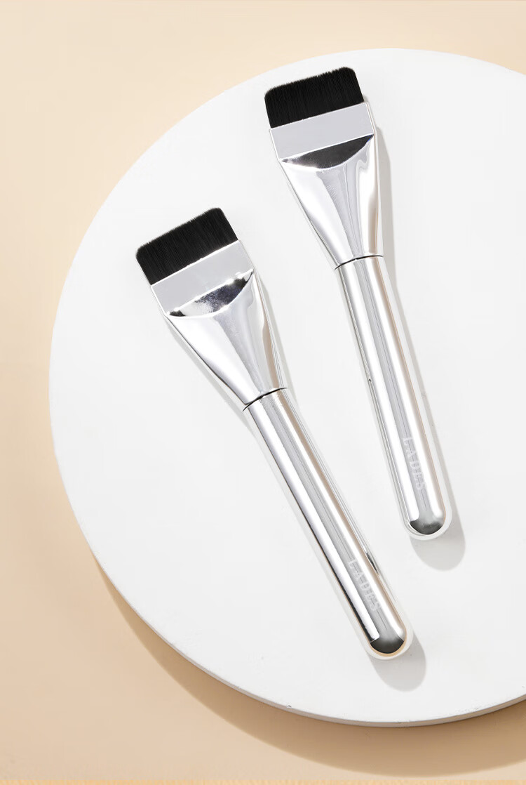 LADES Flat-Top Single Foundation Brush, Makeup Tool, Silver 1