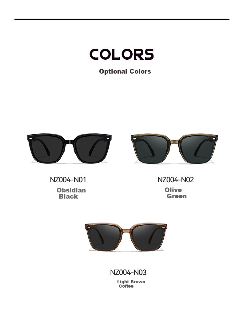 HORIEN Milk Tea Color Sunglasses Make Face Look Smaller, UV Protection, Summer Folding Sunglasses for Men And Women, Driving Sun Protection, High-End Large Frame Glasses 36