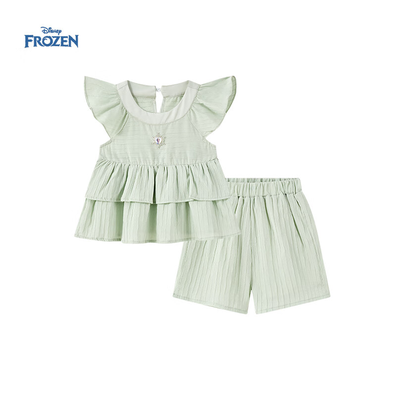 Dishini Elsa Princess Girls' Summer Set, 2026 New Summer Children's Stylish Short-Sleeve Casual Two-Piece Outfit