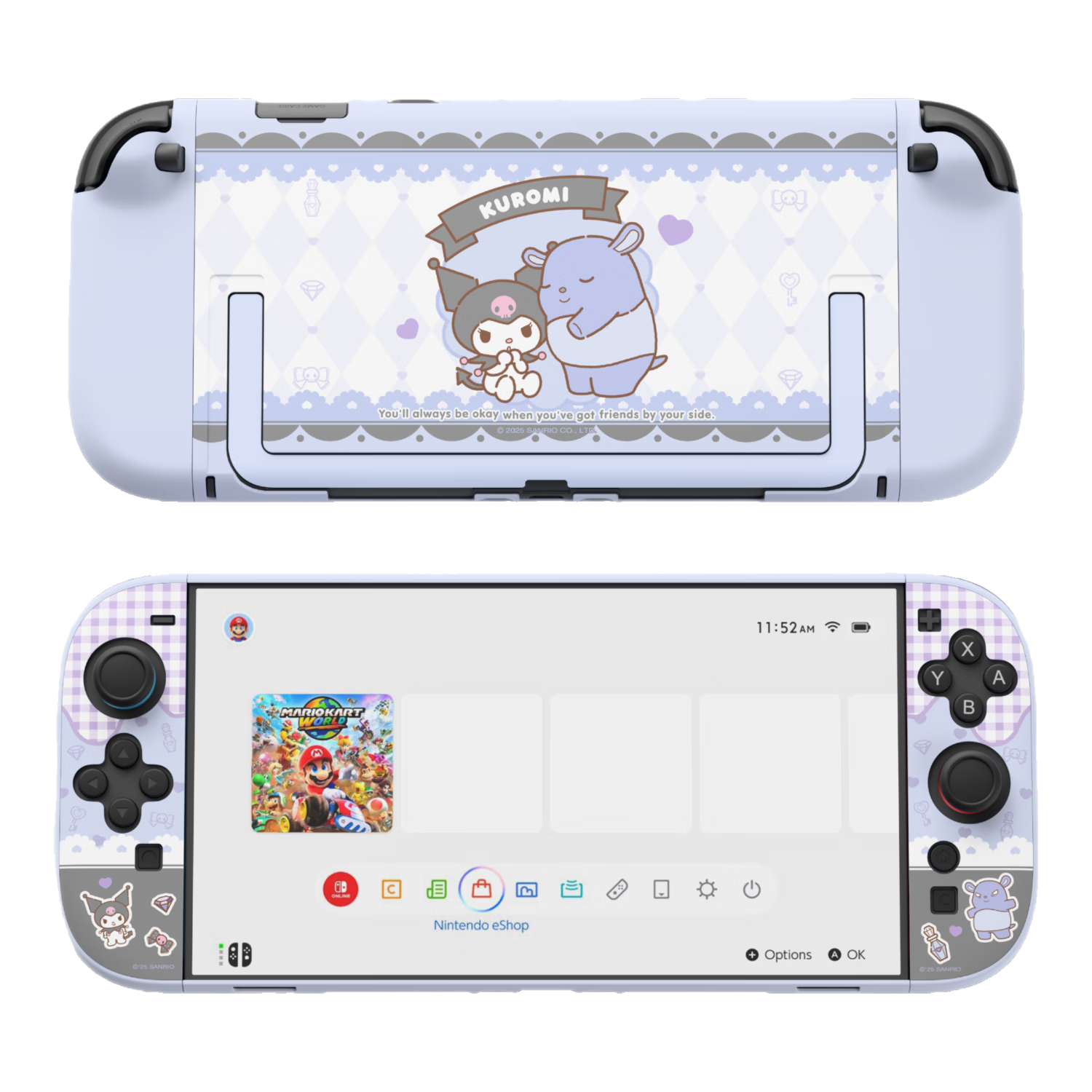 Jixiang Switch2 Protective Case, NS2 Generation Kuromi Happy Companion, Official Sanrio Detachable Hard Shell, Shockproof, Can Be Plugged into Base, Switch2 Generation Game Console Protective Cover