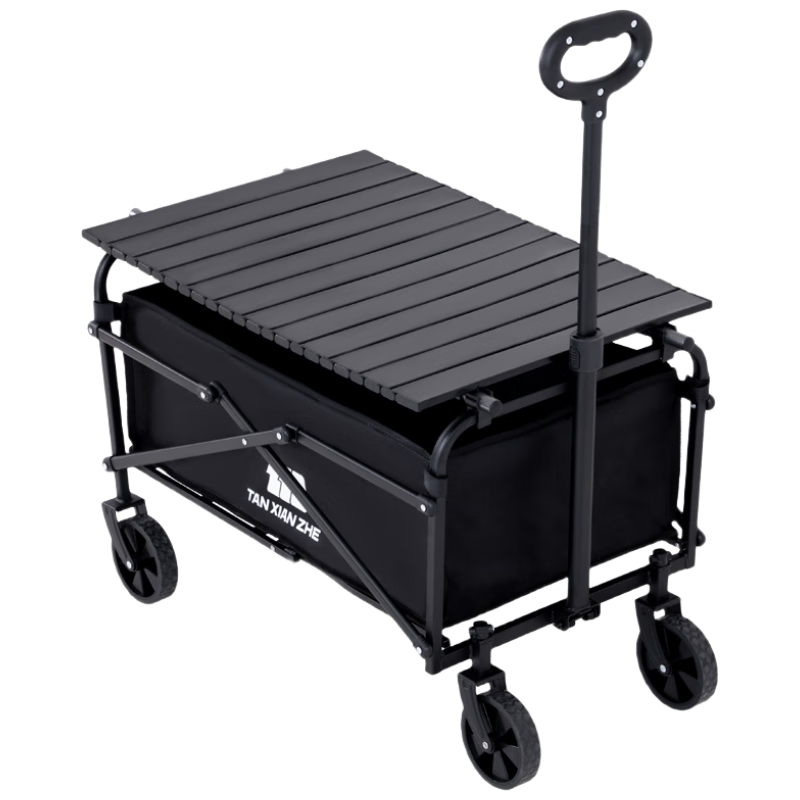 TAN XIAN ZHE Camping Cart, Stroller, Grocery Trolley, Dog Pet Cart with Table Board, Picnic And Street Vending Equipment