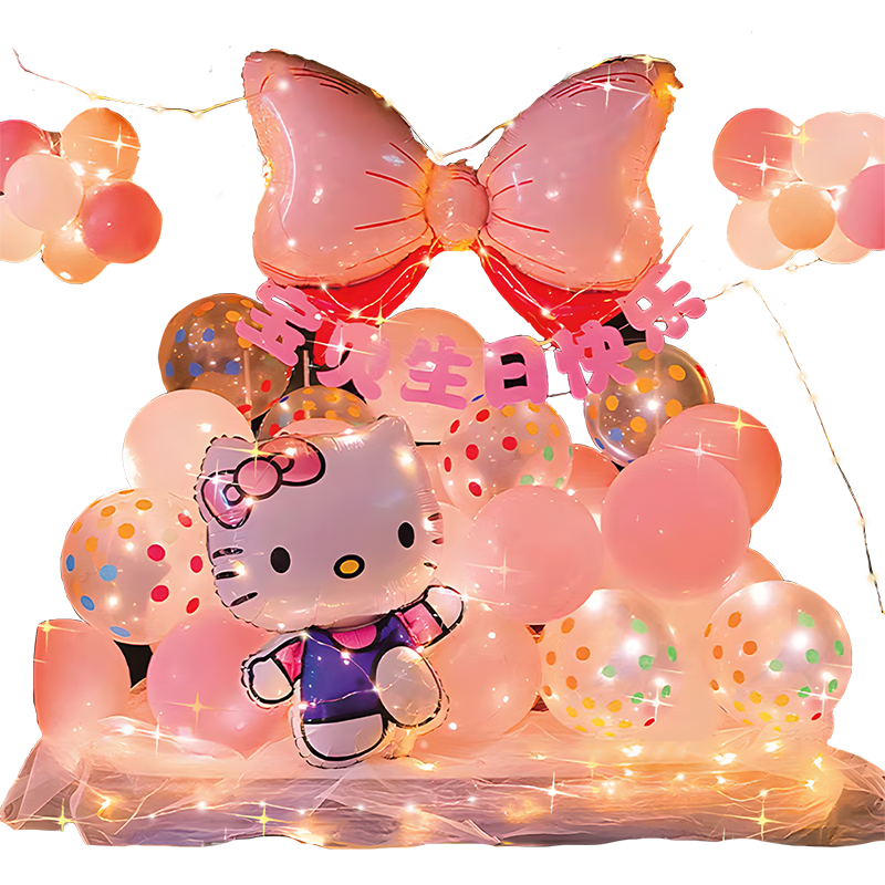 KuYiBao KT Cat Boys Girls Birthday Car Trunk Surprise Decoration Ceremony Balloon Set