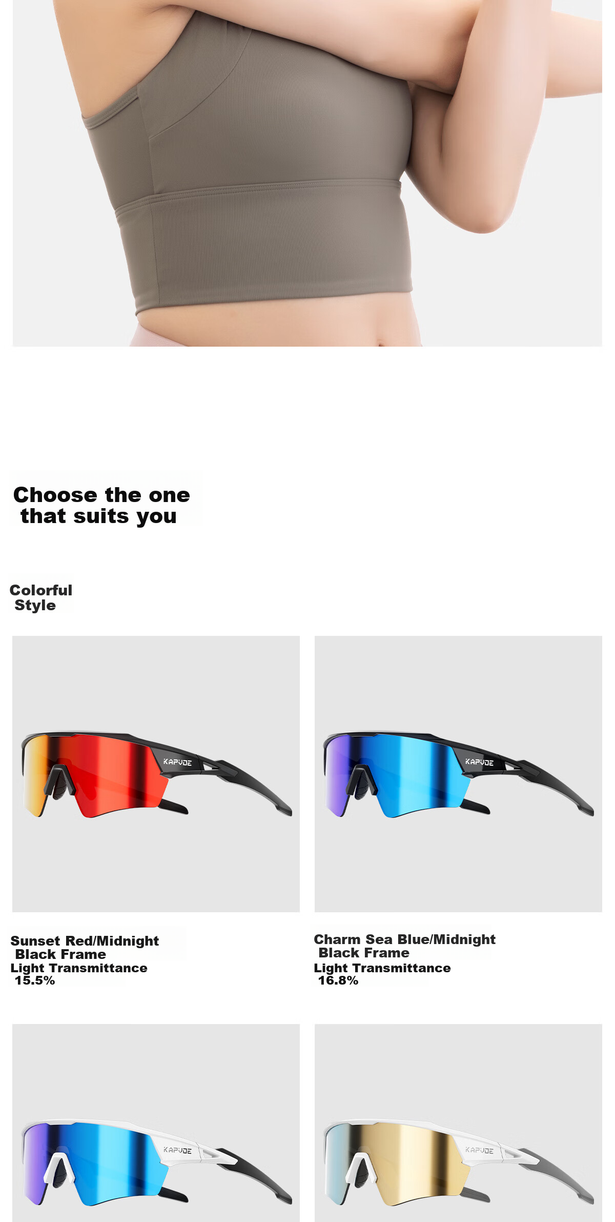 KAPVOE Dream-Chasing Wing Shadow Film Cycling Glasses with Photochromic Lenses for Day And Night Use, UV Protection Outdoor Sports Goggles 19