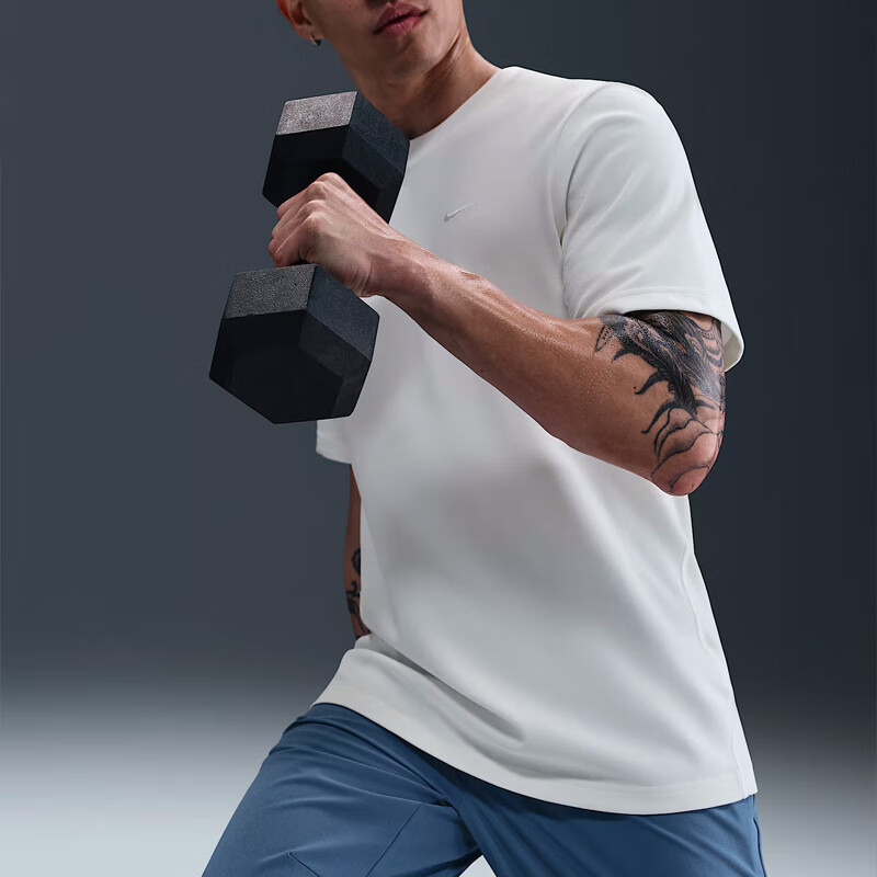 NIKE Men's Short-Sleeve T-Shirt, Knitted Collarless, Quick-Dry Breathable, Sports Casual DV9832-667 Pink L 8