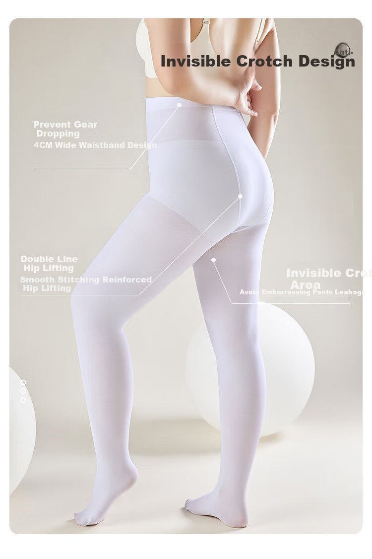 LangSha White Stockings, Plus Size, Thick And Large, Spring And Autumn Medium-Thick Dance Socks, Velvet Anti-Pinch White Pantyhose, Leggings 6