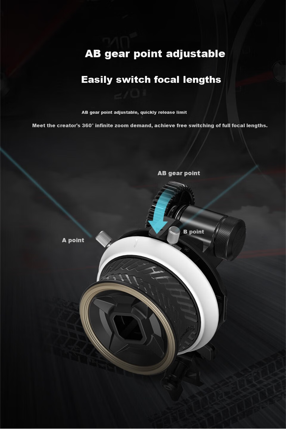 SmallRig 3010 Mini Follow Focus, Manual Zoom, Wireless Remote Control Universal Focus Adjuster for Lenses 3