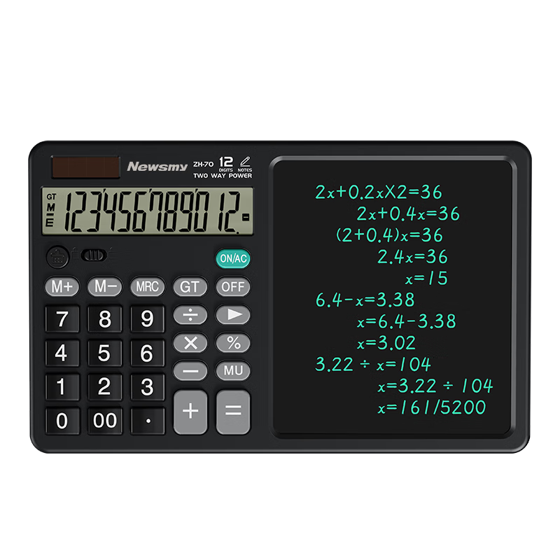 Newsmy Multifunctional Dual Power Desktop Calculator with LCD Electronic Writing Pad for Office, Business, Accounting, Finance, Smart Drawing Board for Primary, Middle And High School Students' Exams And Drawing